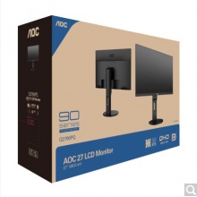 AOC Q2790PQ 27英寸 2K IPS广视角 112%NTSC广色域 商用办公 节能 低蓝光不闪 旋转升降液晶显示器